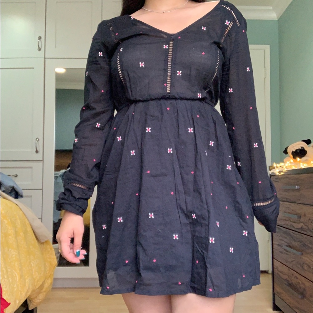Comfy black cotton dress
